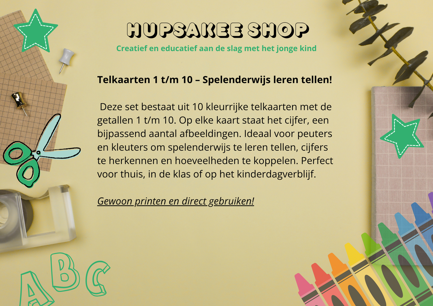 Telkaarten 1 t/m 10 – Spelenderwijs leren tellen!