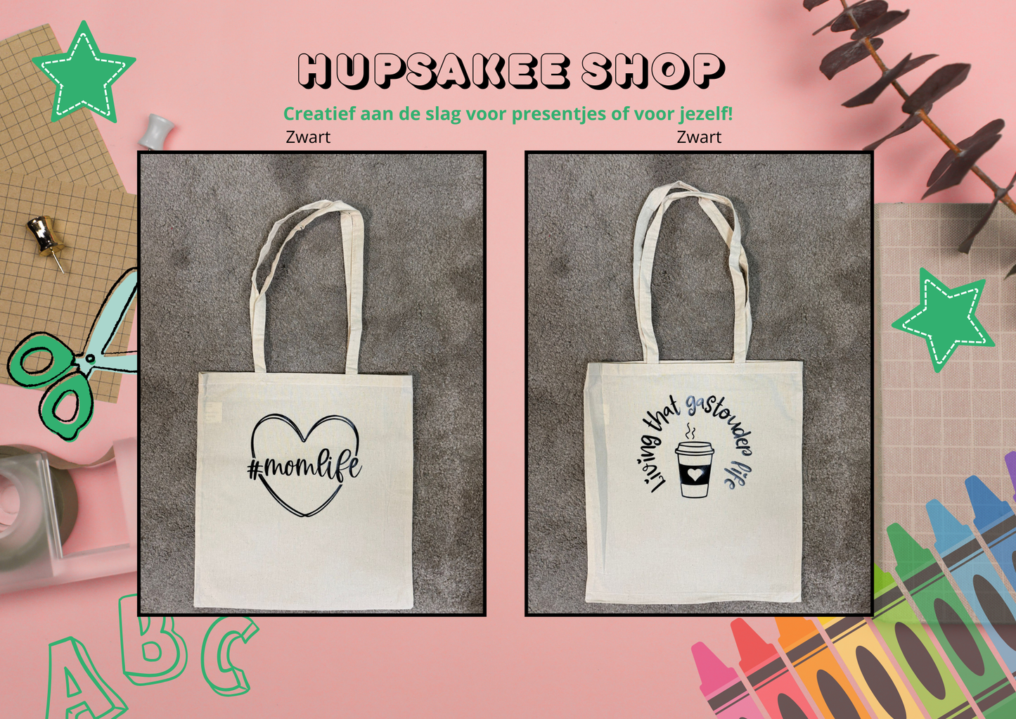 Tas met opdruk (meerdere opties)