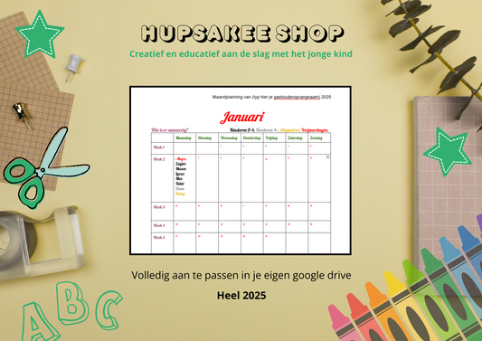 Maandplanner voor gastouders