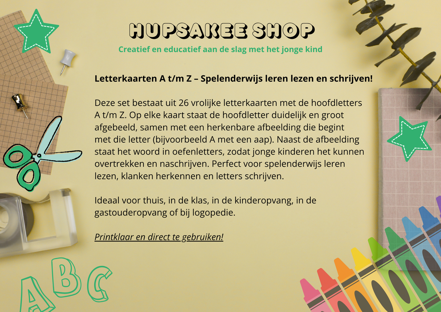 Letterkaarten A t/m Z – Spelenderwijs leren lezen en schrijven!