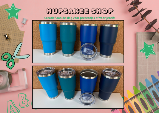 Drinkbeker middel (4 tinten blauw)