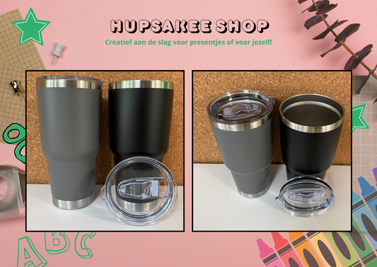 Drinkbeker middel (Grijs / Zwart)