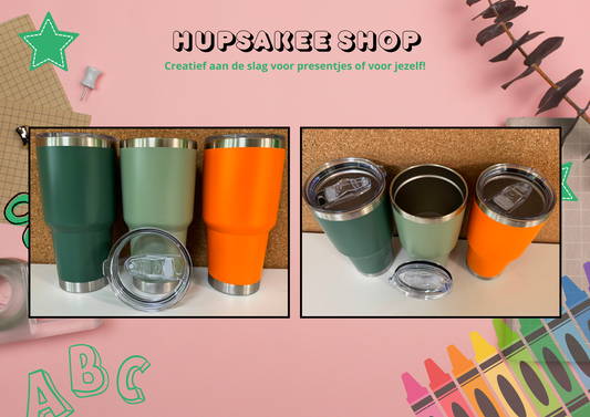 Drinkbeker middel (Donker groen / Olijf groen / Oranje)