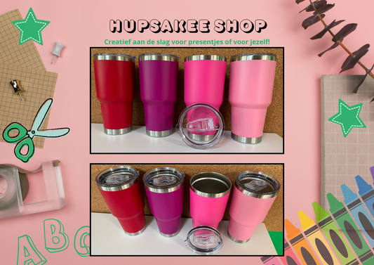 Drinkbeker middel (Rood / Paars / Donker roze / Licht roze)