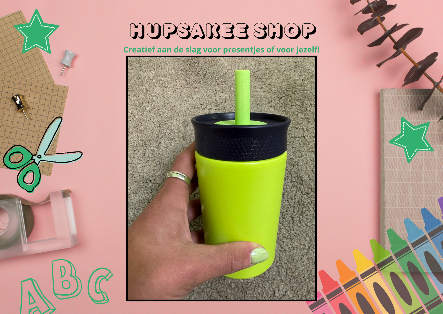 Drinkbeker Groen (zwarte ring)