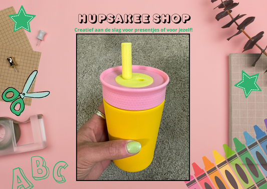 Drinkbeker Oranje (roze ring)