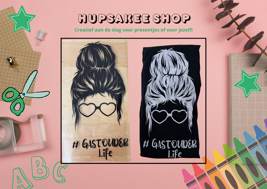 Op strijk sticker (# Gastouder life)