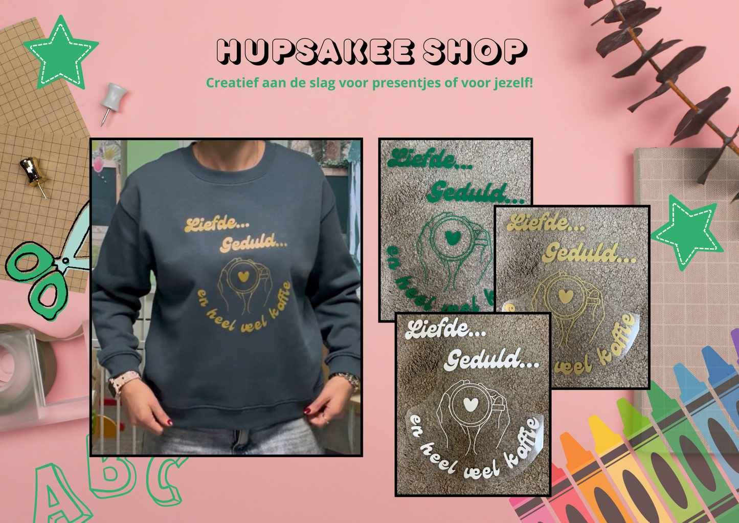 Opdruk: Liefde... geduld... en heel veel koffie