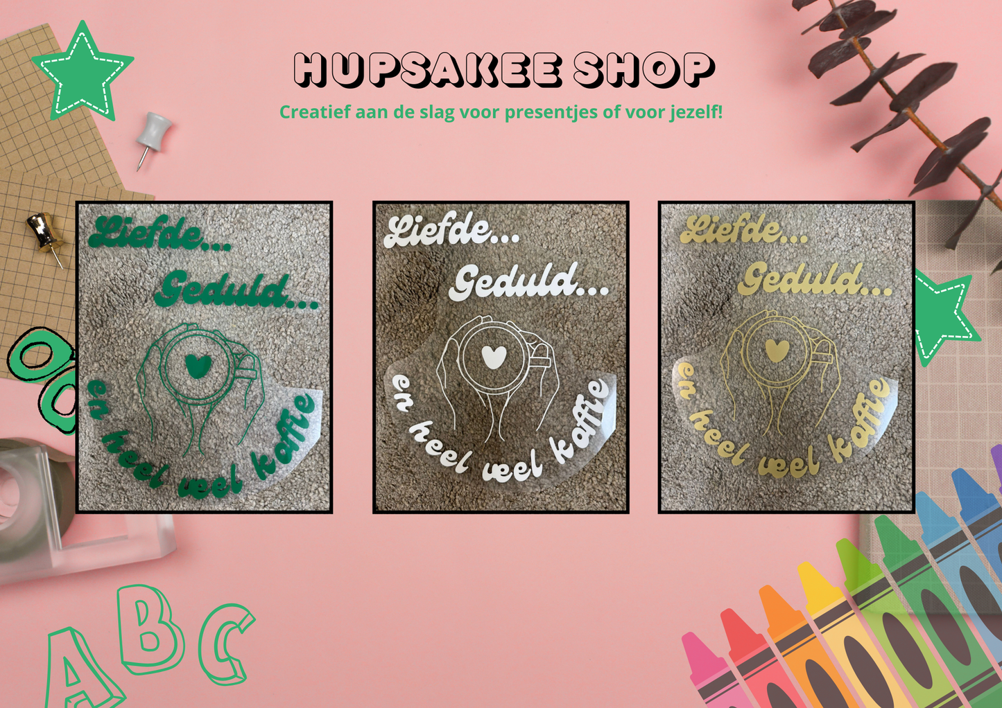 Opdruk: Liefde... geduld... en heel veel koffie