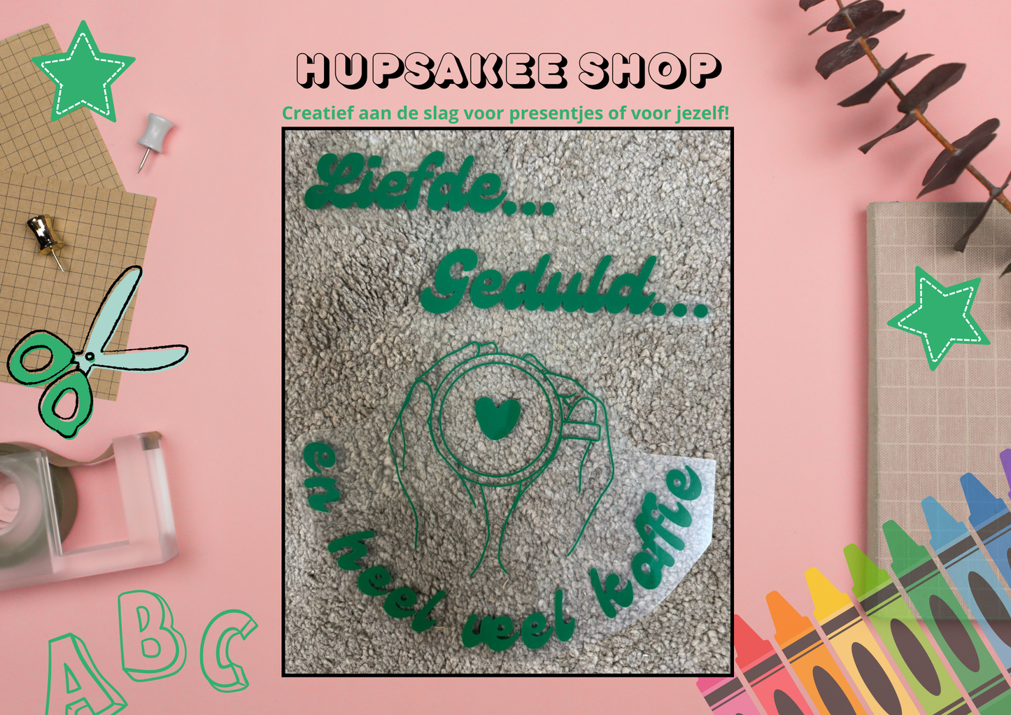 Opdruk: Liefde... geduld... en heel veel koffie