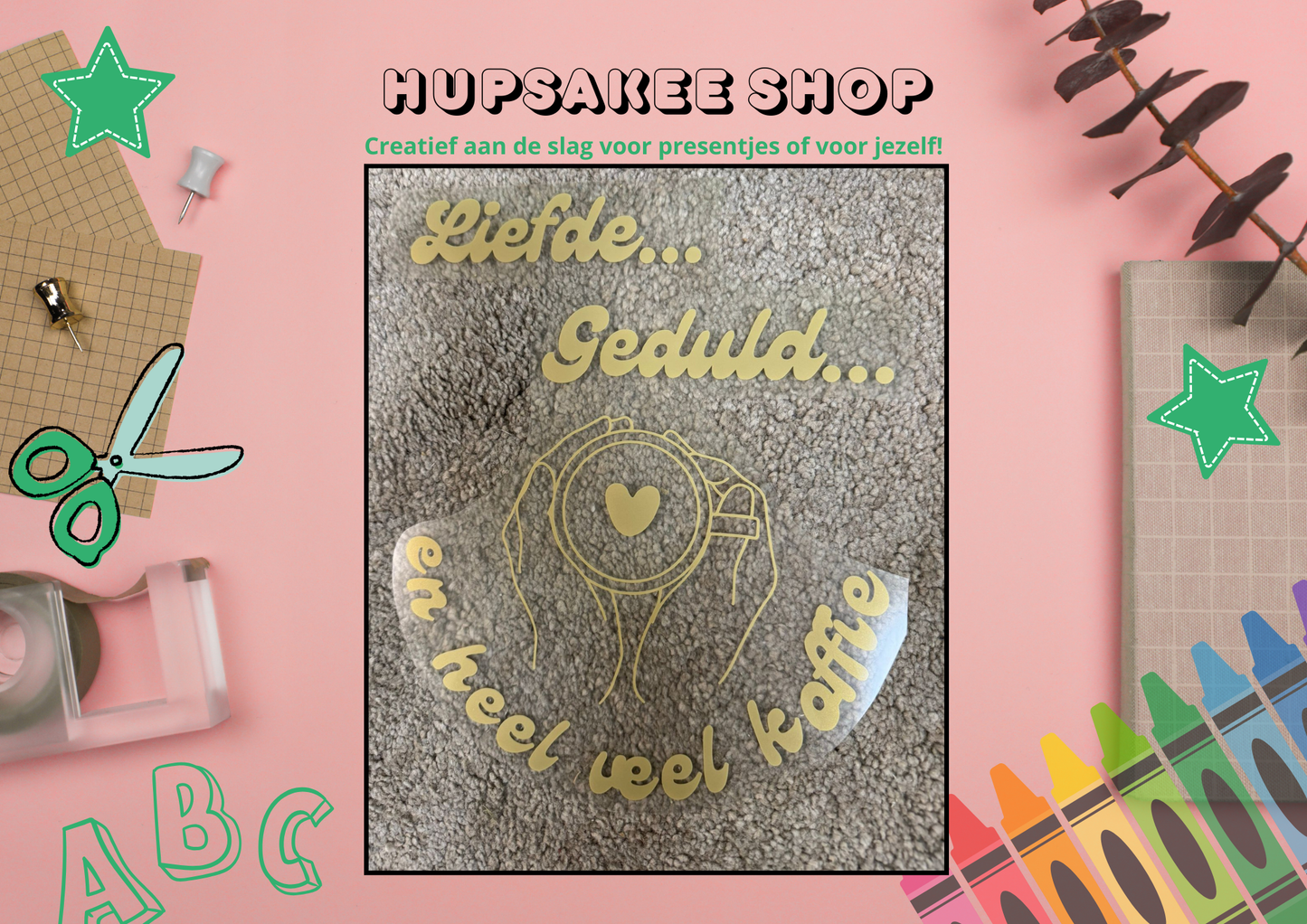 Opdruk: Liefde... geduld... en heel veel koffie