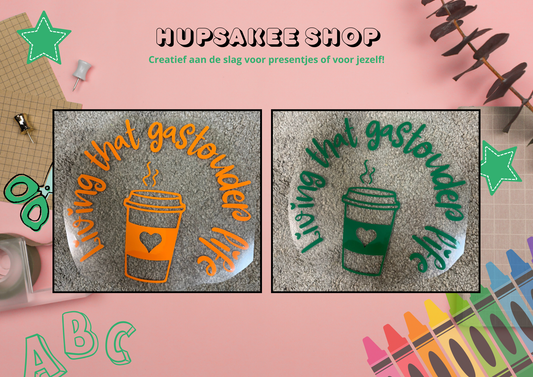 Opdruk: Living that gastouder life (koffie in het midden)